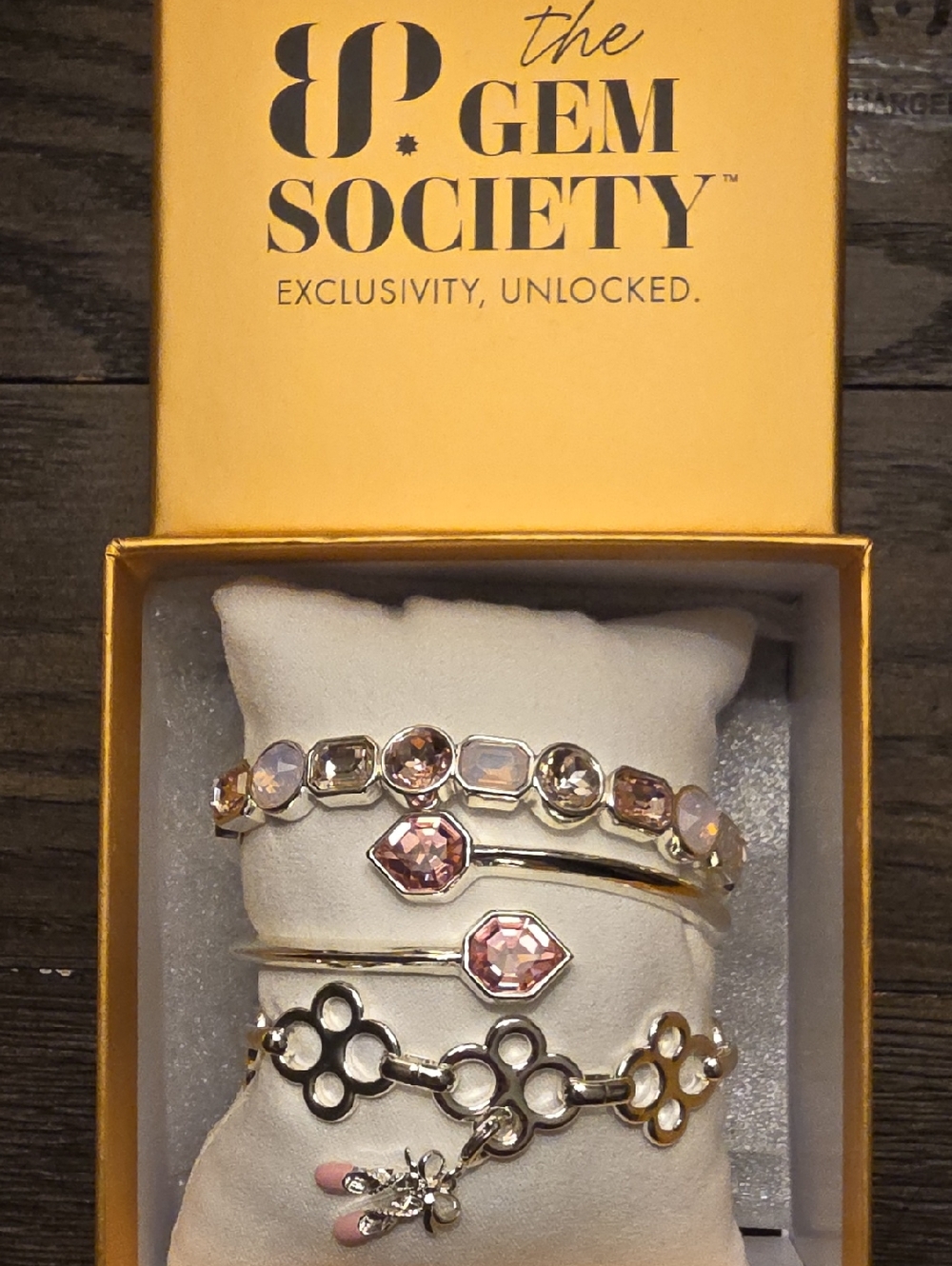 BP The Gem Society Pink Crystal Bangle Set~ Ballerina Slippers